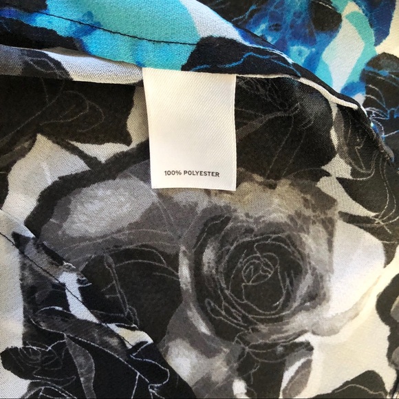 HALOGEN floral sheer short sleeve blouse - Picture 7 of 7